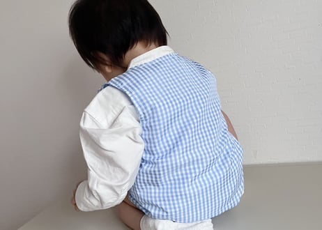 ロイヤルブルーチェックゴルフカート刺繍ダルマオール66〜90