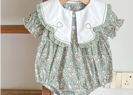 花柄ハートセーラーロンパース💚66〜100一部即納