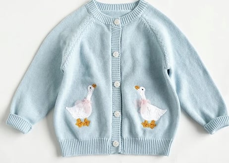 アヒルさんcottonカーディガン🩵90〜130