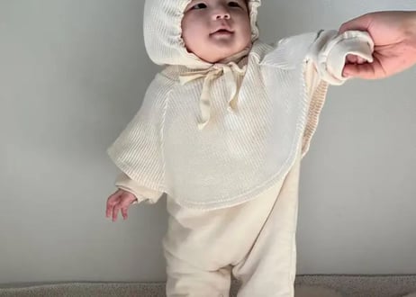 ワッフルてるてる坊主ポンチョ♡Baby