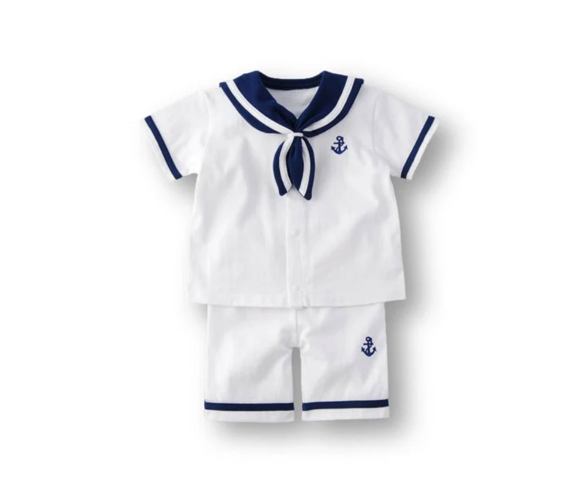 マリンオフホワイトセーラーセットアップ80〜110 | Prince