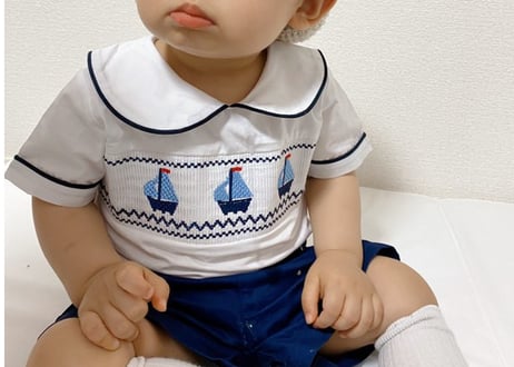 マリン刺繍cottonセットアップ70〜100