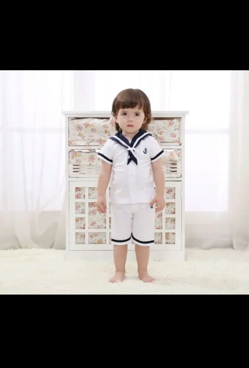 レア！ベビーディオール　セーラー　マリン　セットアップ　トップス　パンツ　80 マリンオフホワイトセーラーセットアップ80〜110 | Prince