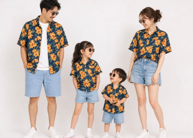 familyリンクフラワーシャツ90〜150/M〜2XL | Prince