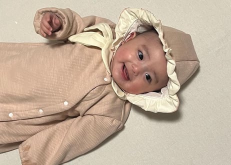 スカーフ風ふわふわロンパース♡帽子付59〜80一部即納