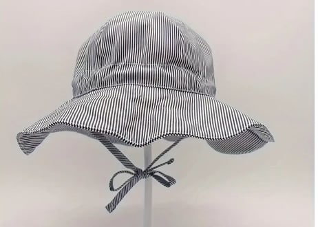 ストライプUVカットベビー帽子