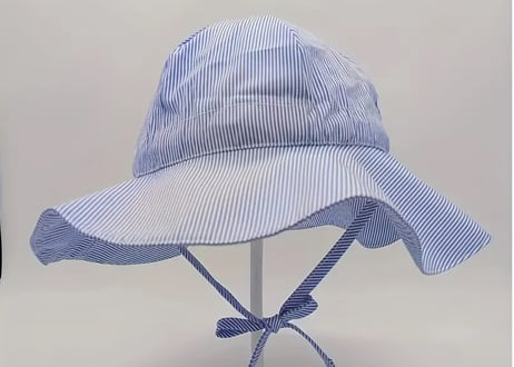 ストライプUVカットベビー帽子