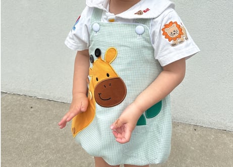 きりんさんのグリーンサロペット70〜110即納