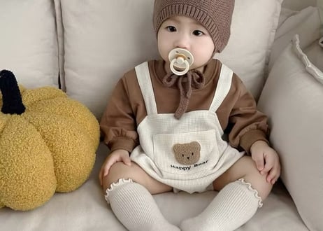 ダルマオール風ワッペンベアロンパース66〜90🧸