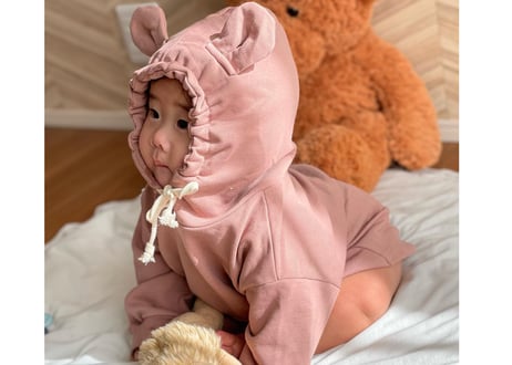 くまさんパーカーロンパース🧸65〜100一部即納