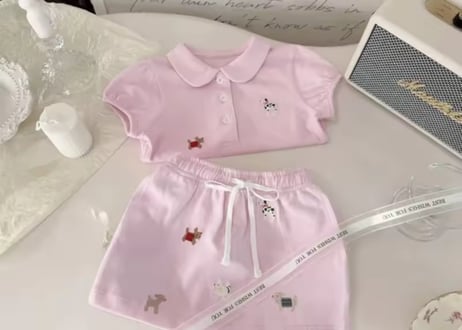 わんちゃん刺繍ポロセットアップ80〜140