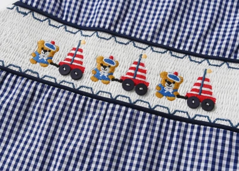 スモッキングくまちゃん刺繍サロペット66〜100 | Prince 