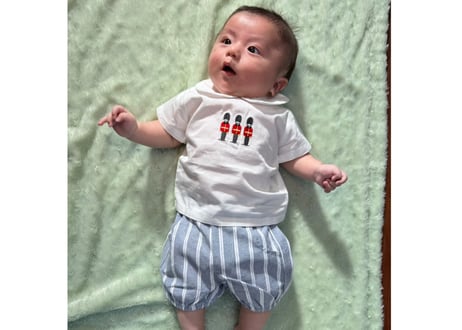 兵隊さん刺繍ストライプセットアップ59〜100一部即納