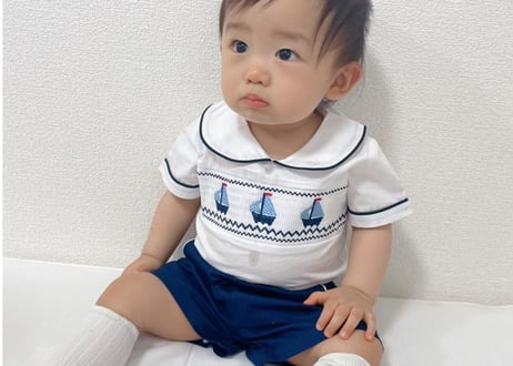 マリン刺繍cottonセットアップ70〜100