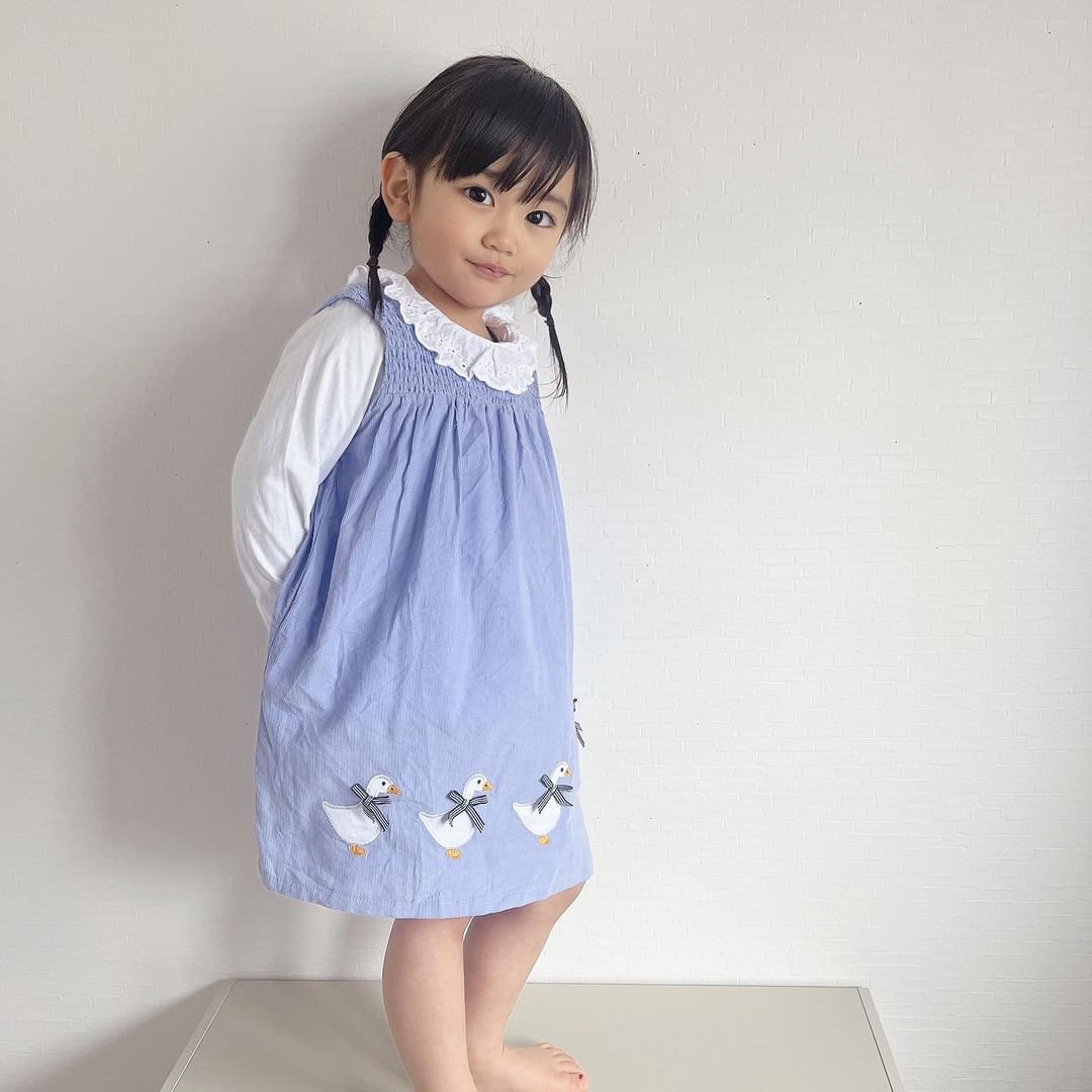 あひる柄ピンクワンピース 80cm あひるの親子ワンピースセット🪿🩵90〜140 | Prince
