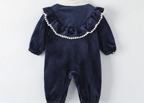 襟付きベロアロンパース♡59〜90