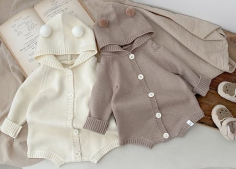 くまさんニットロンパース🧸66〜90一部即納