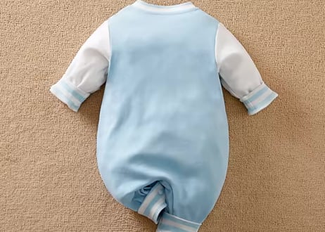 ロイヤルブルーアルファベット刺繍ロンパース59〜90