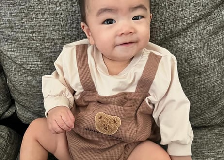 ダルマオール風ワッペンベアロンパース66〜90🧸