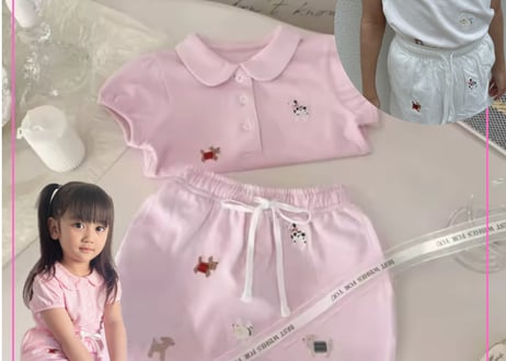 わんちゃん刺繍ポロセットアップ80〜140
