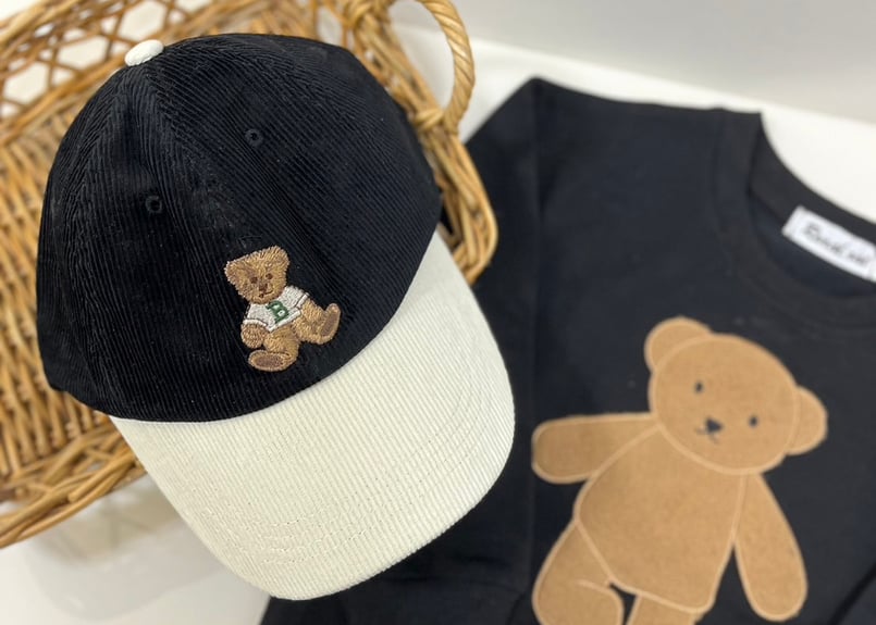 くまちゃん刺繍cottonキャップ🧸kids〜ママ | Prince