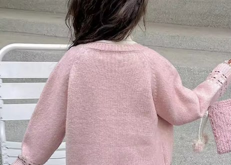わんちゃんリボンニットカーディガン80〜140