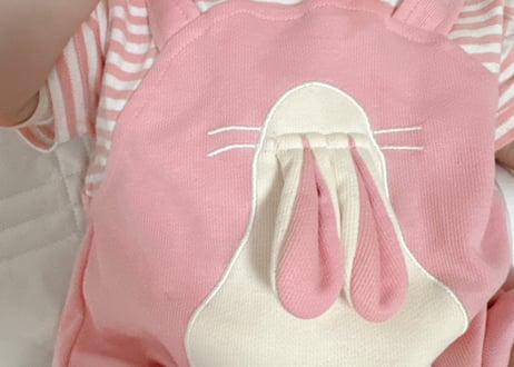 うさちゃんダルマオール風ロンパース🐰🩷66〜90