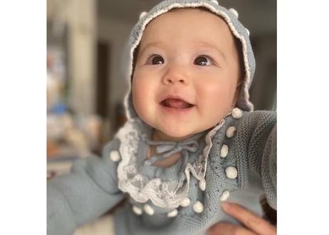 ボンボンニットロンパース✳︎帽子♡66〜90