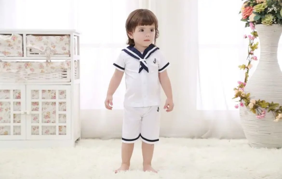 レア！ベビーディオール　セーラー　マリン　セットアップ　トップス　パンツ　80 マリンオフホワイトセーラーセットアップ80〜110 | Prince