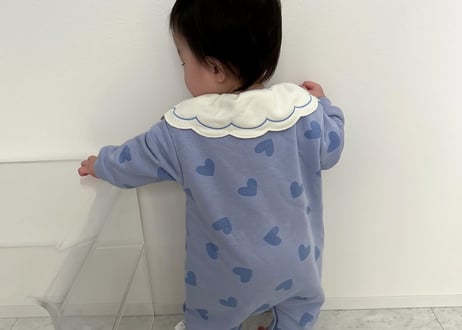 ハートピエロロンパース🩵68〜90