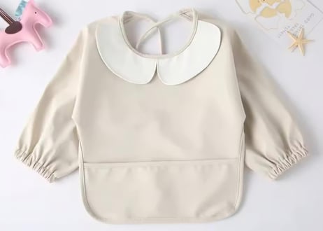 パステルカラーお食事エプロン✴︎Newカラー/ベージュ