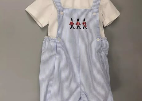 兵隊さん刺繍サロペット＆ブラウス73〜110