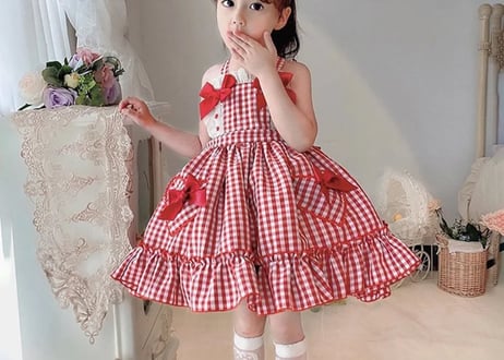 ラブリーチェックエプロンワンピース🎀90〜140