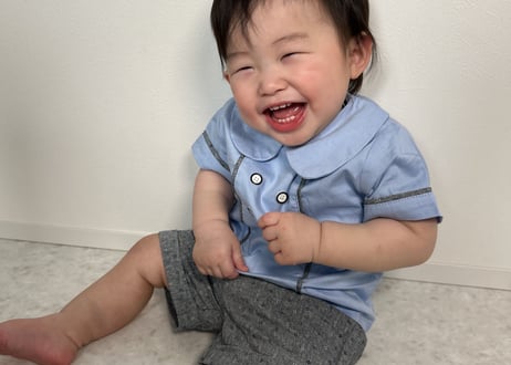 襟付きコットンセットアップ73〜110一部即納