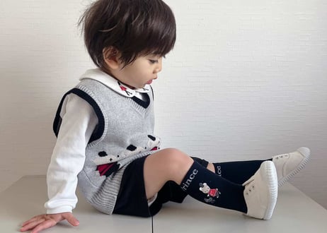 プリスくん刺繍ハイソックス靴下１〜４歳［即納］