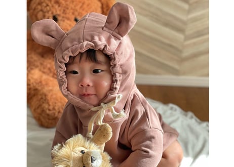 くまさんパーカーロンパース🧸65〜100一部即納
