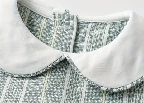 襟付きグリーンcottonロンパース59〜90💚即納