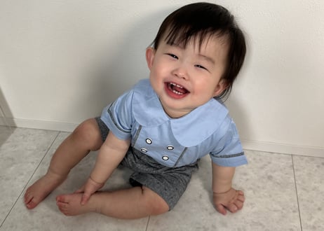 襟付きコットンセットアップ73〜110一部即納
