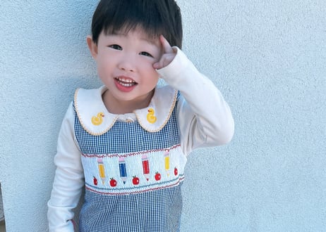 カラフルcottonスモッキングサロペット80〜120