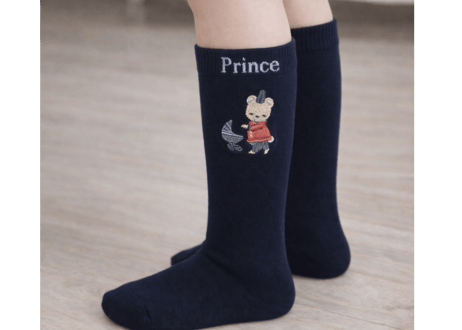 プリスくん刺繍ハイソックス靴下１〜４歳［即納］