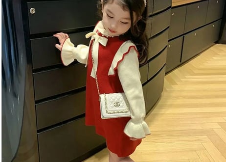 リボンストレートワンピース❤️80〜130