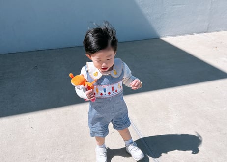 カラフルcottonスモッキングサロペット80〜120
