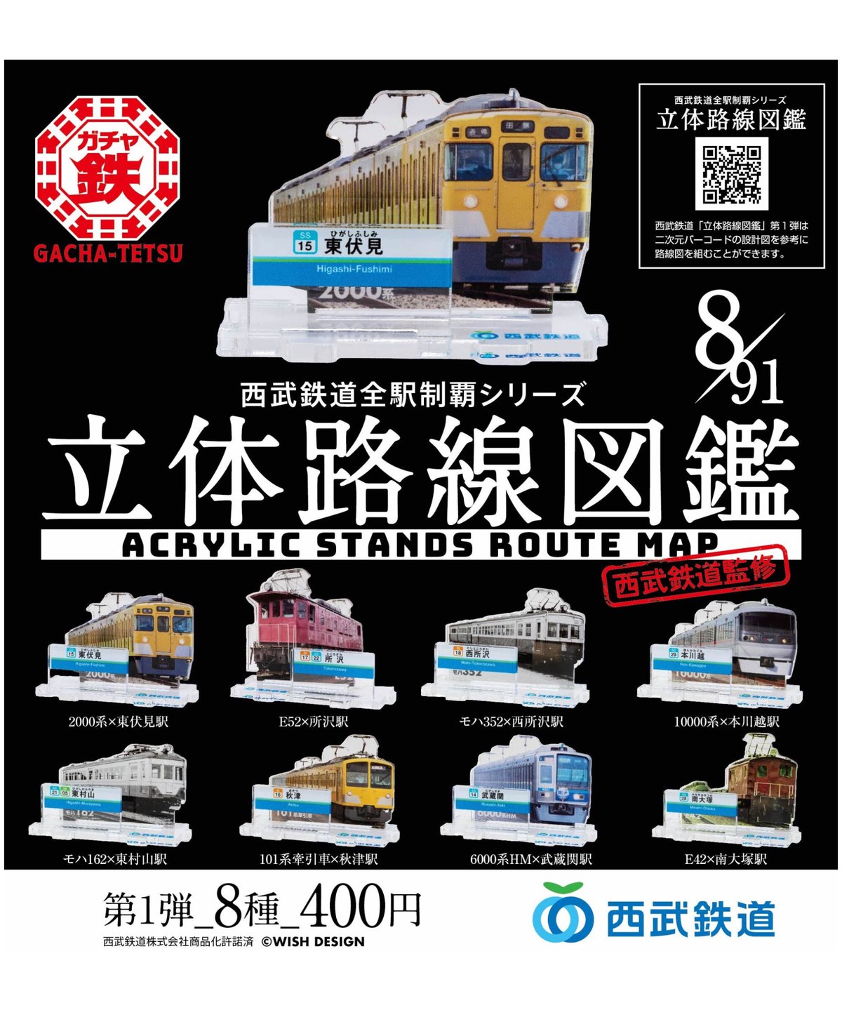 西武鉄道　路線案内 立体路線図鑑 第1弾（全8種） | ガチャ鉄ON-LINE