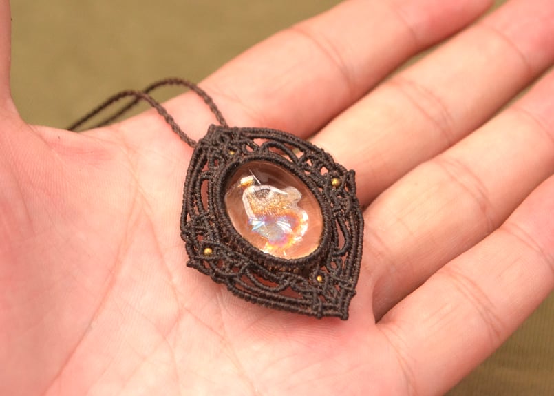 スモーキーアイリスクォーツ・ネックレス | Macrame Wala