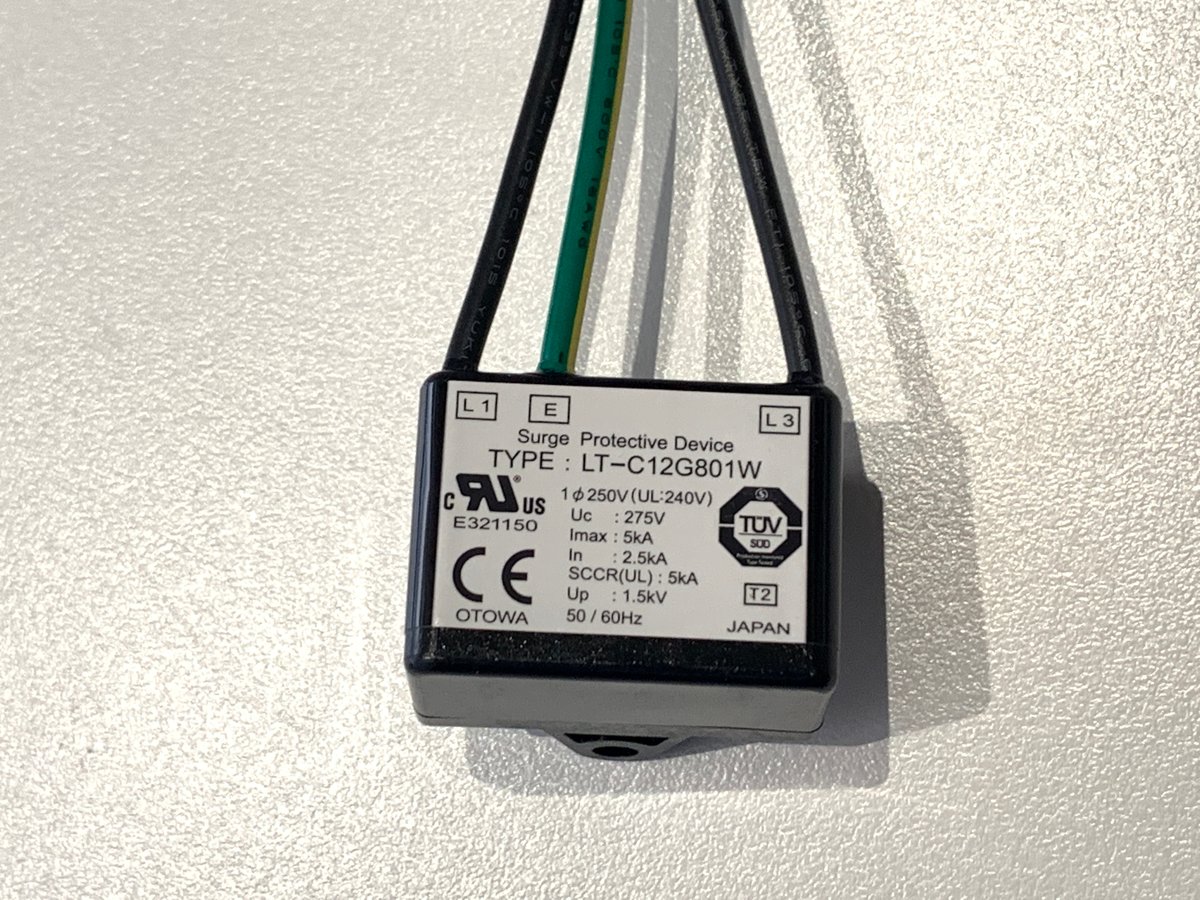 LT-C12G801W (音羽電機工業製)｜装置用SPD｜雷サージ対策品｜単相2線