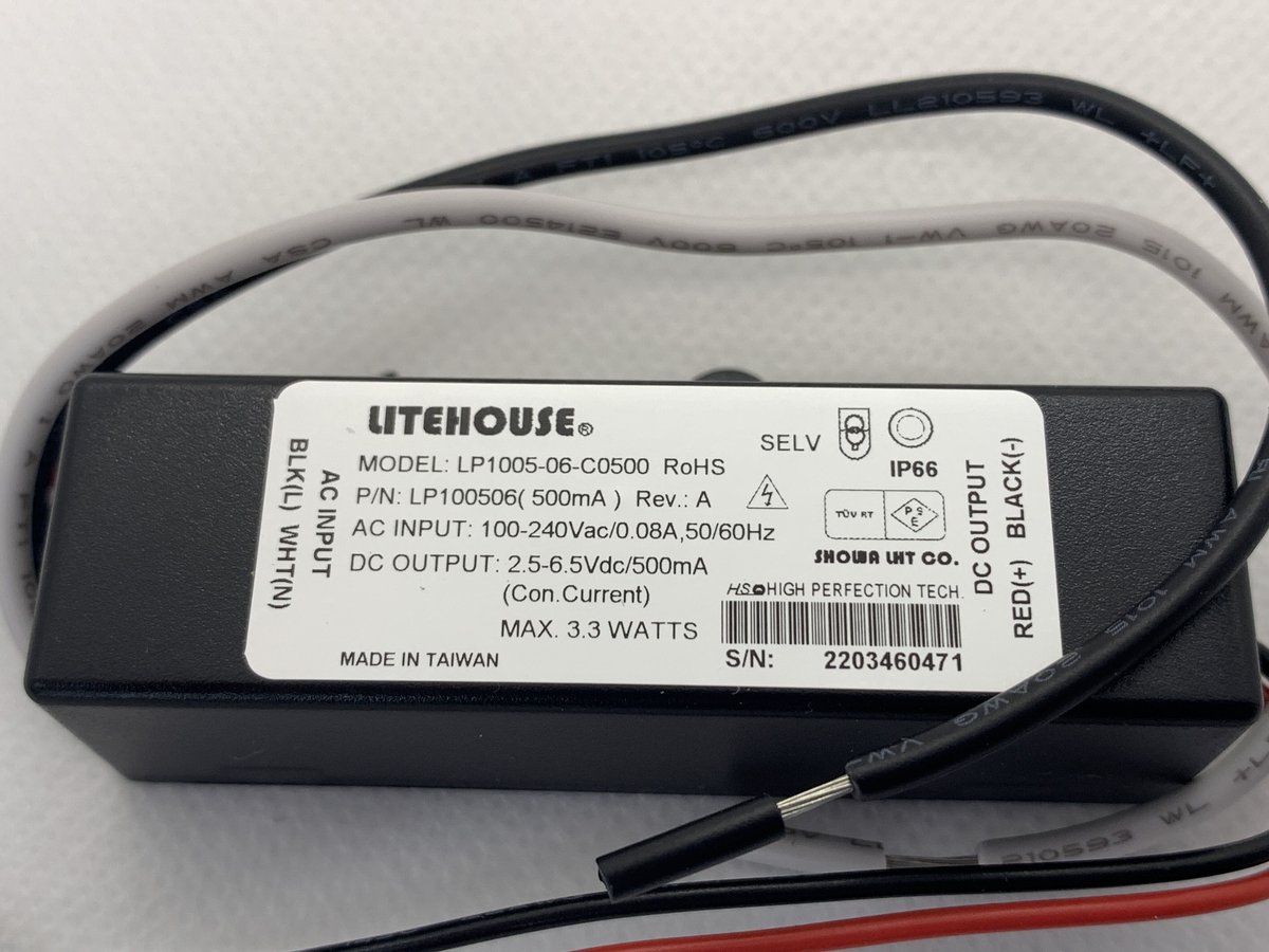 LP1005-06-C0500(SHOWA LHT製)｜ACDC LED電源｜3.3W・定電流
