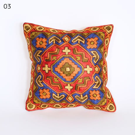 シルク刺繍　クッションカバー　正方形　約30x30cm　6種類
