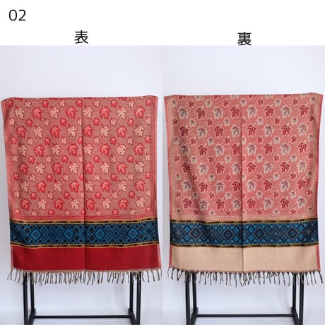 ヤクウール　ショール　ブランケット　約90×200cm　10種類　01-10