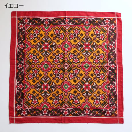 パトラ織り　バンダナ　スカーフ　約57×57cm　インド　3種類