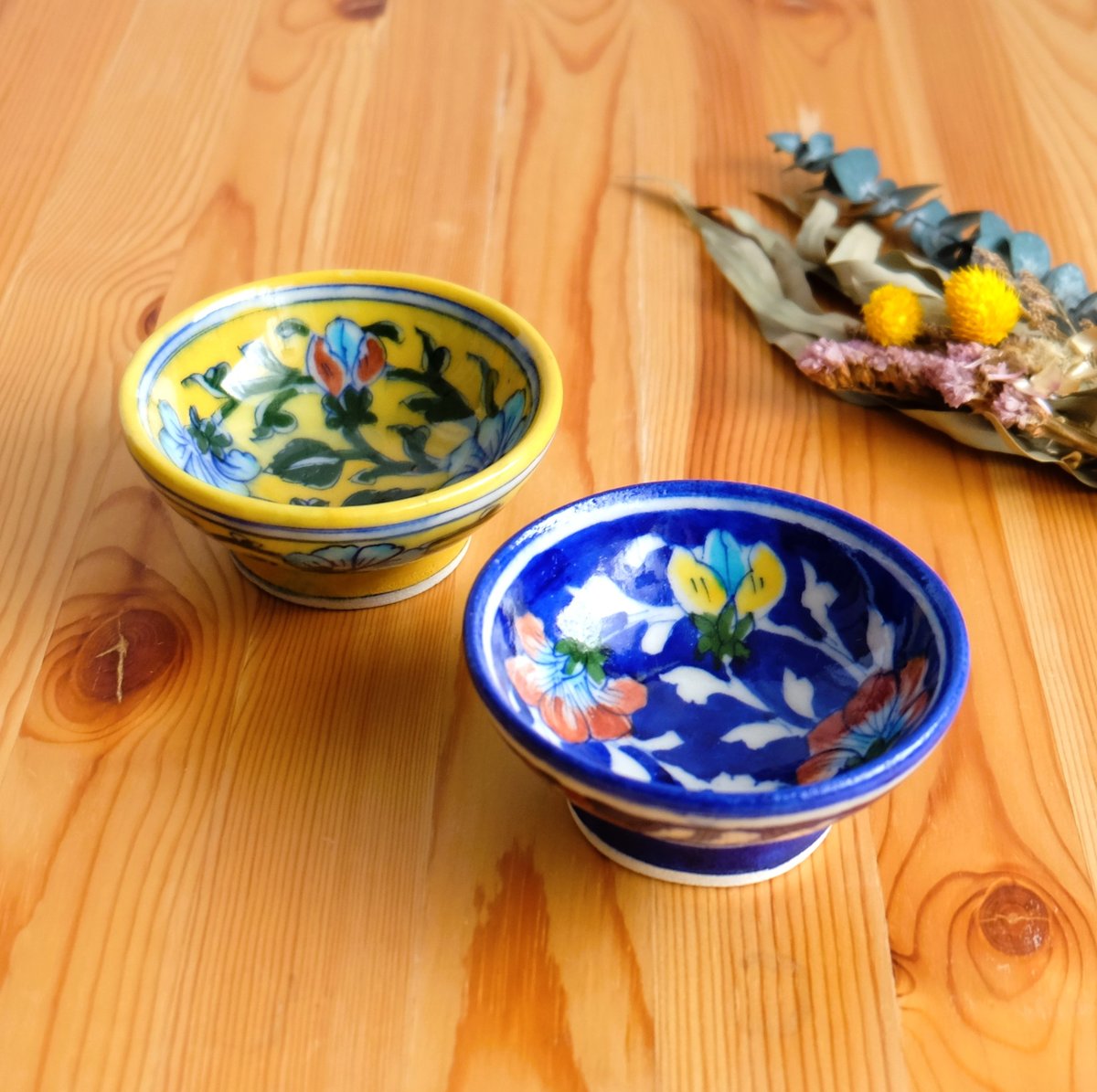 ボンポワン　陶器　小物入れ インド ジャイプール陶器 小物入れ ( 蓋付き ) | Phnom プノン